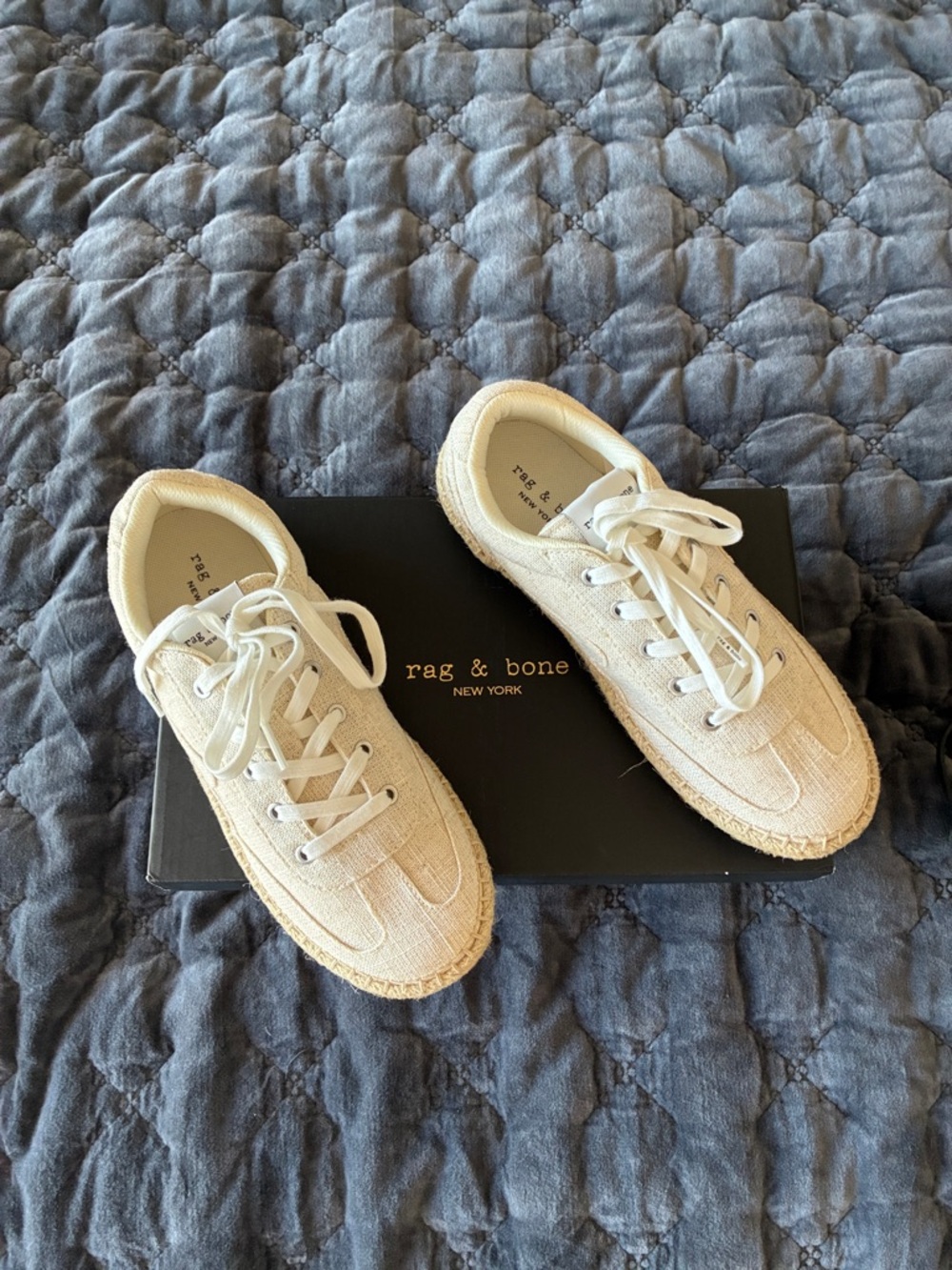 rag & bone Retro Espadrille Sneaker in Natural Greige in Size 39.5. Never Used!